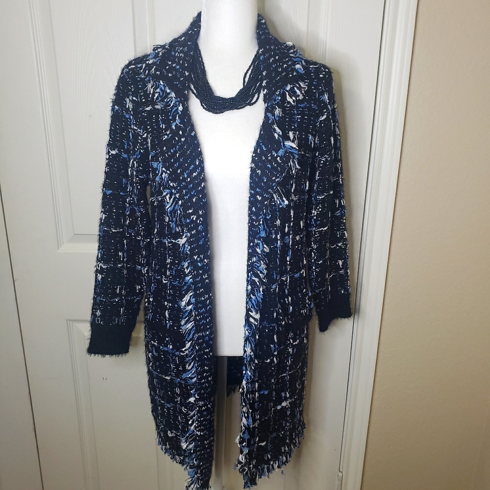 Dolce Cabo Fringe Sweater Multicolor Cardigan